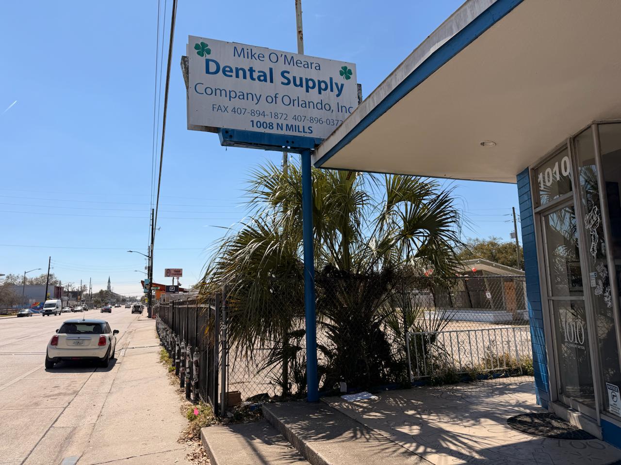 Mike O'Meara Dental Supply storefront on N Mills Ave, Orlando